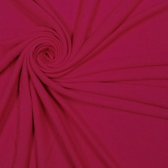 Stylish Fabric 58 in 2x1 Rib Knit Stretch Fabric, Solid Print, Solid, By the Yard, Hot Pink