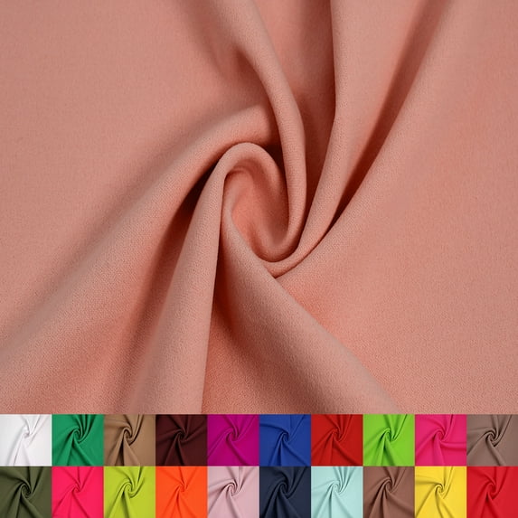 Stylish Fabric 59 in Scuba Crepe Techno Knit Fabric, Solid Print, Solid, Knit Fabric, 10 Yard, By the Yard, Blush.
