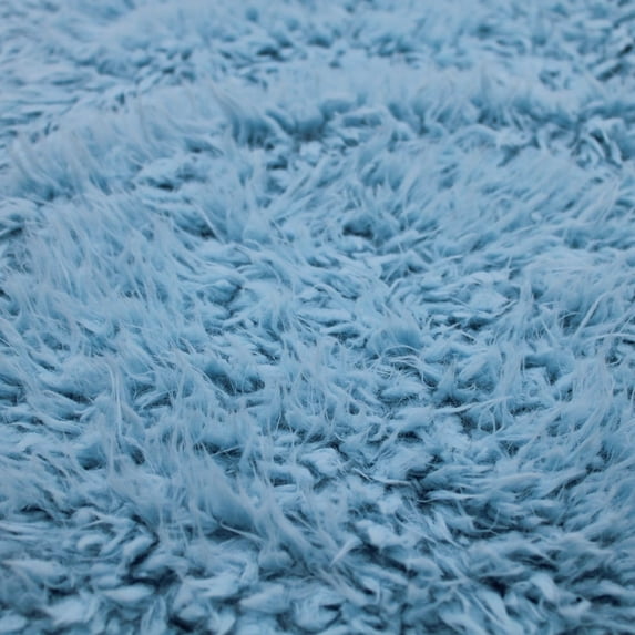 Stylish Fabric Flokati 60 In Curly Faux Fur Solid Sewing & Craft Fabric, 1 Yard, Sky Blue.