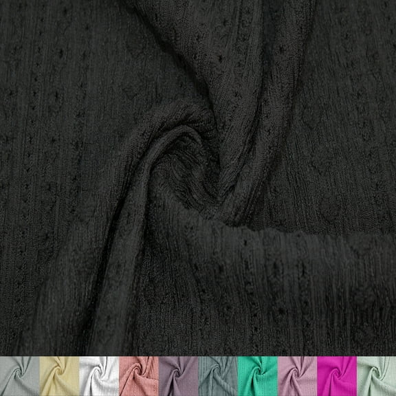 Stylish Fabric Black Solid Print Apparel Fabric, 1 Yard, Black.