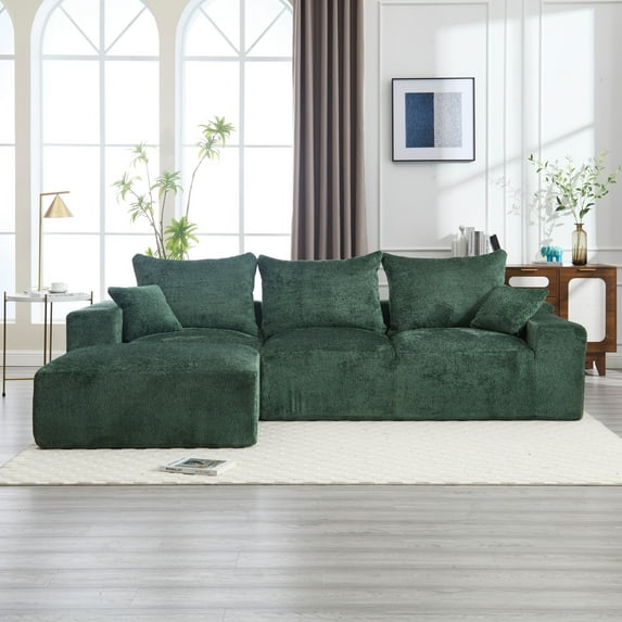 Stylish Fabric, Excellent Touch, L-Shaped Design, Intimate Comfort, Large Seated Depth, Free Stretch, Random Combination, Flexible, Full Compression (Green)