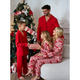 thumbnail image 1 of Stylish Family Loungewear Set, Lapel Button-up Long Sleeve Tops  Pants, Bow and Solid Color Design, 1 of 10