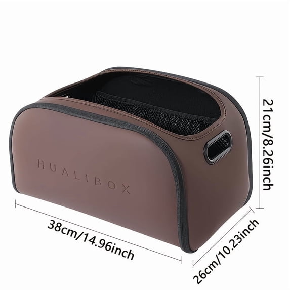 Stylish Faux Leather Multifunctional Car Storage Box, Versatile Spacious Organizer for Passenger Seat and Trunk