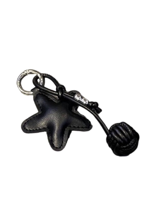 Stylish Faux Leather Star Keychain Bag Key Ornament Decorative Pendant Decoration For Fashion Enthusiasts
