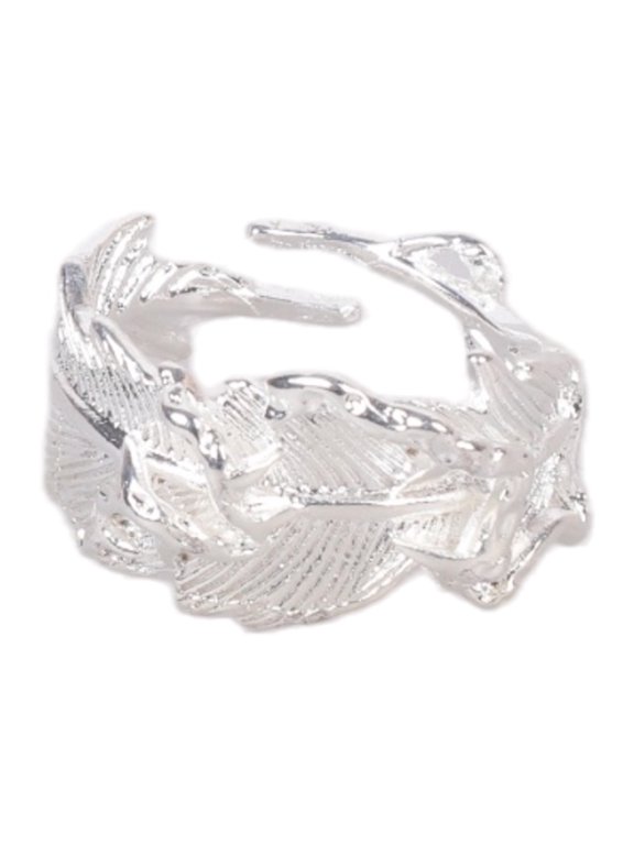 Stylish Feathered and Thorn Adjustable Rings Hypoallergenically Alloy Fashion Jewelry Finger Accessories for Daily Wear