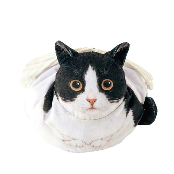 Stylish Feline Themed Drawstring Cosmetic Pouch for Organized Travel and Daily Makeup Storage