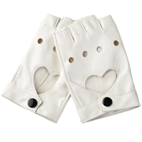 Stylish Fingerless Motorcycle Gloves Reinforced PU Leather Punk Fashion Design Stage Performances