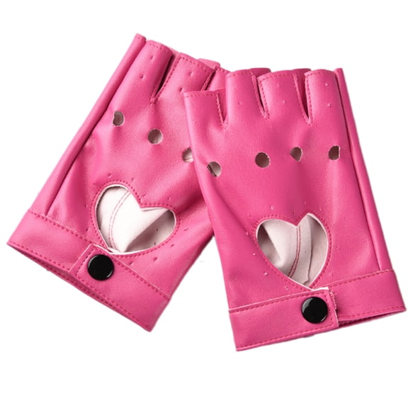 Stylish Fingerless Motorcycle Gloves Reinforced PU Leather Punk Fashion Design Stage Performances
