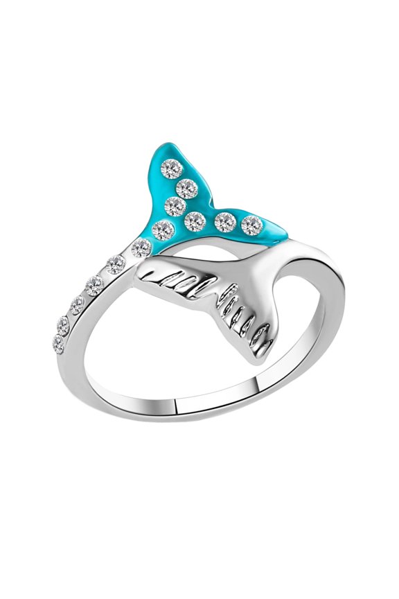 Stylish Fish Tail Designs Jewelry Rings Tarnish Resistant Coating Rounded Edges for Work and Leisure