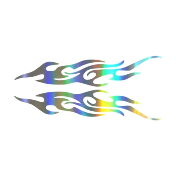 Stylish Flame Reflective Car Stickers Decals for Scratch Coverage and Nighttime Safety, Simple Application Process 2pcs