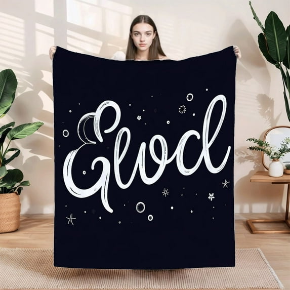 Stylish Flannel Blanket - Soft Warm & Cozy for Sofa Travel & Bed - Elegant Minimalistic Design with Whimsical Patterns
