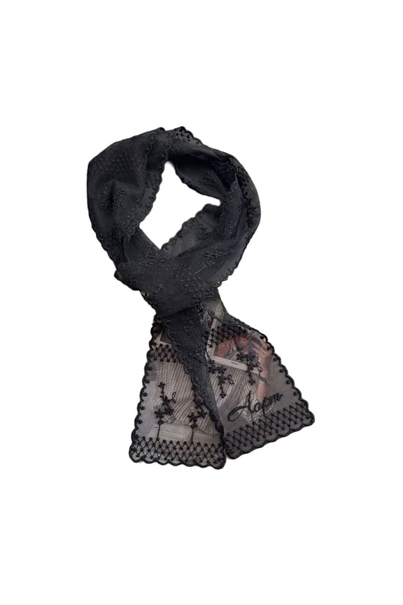 Stylish Floral Embroidered Headscarf Lightweight Cotton Blend Multipurpose Scarf Women Accessory