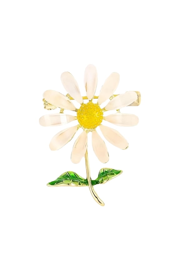 Stylish Floral Shaped Brooch Metal Daisy Flower Pin For Women Outfit Decoration