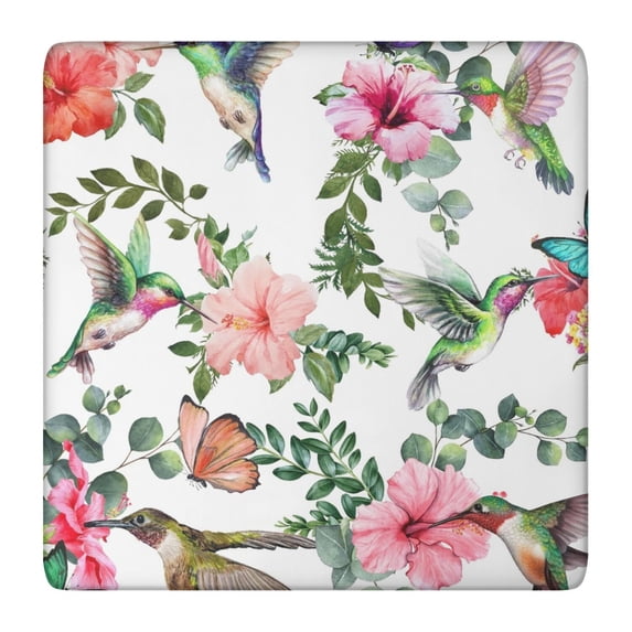 Stylish Floral Square Tablecloth with Elastic Fit, Machine Washable Polyester Fabric for 36x36 Inch Tables, Ideal for Kitchens, Patios, and Parties