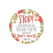 Stylish Floral Stop! Don't Touch Baby Car Seat Sign / Modern Illustrated Baby Stroller Tag