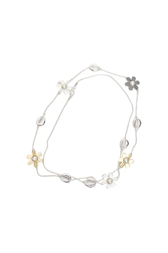 Stylish Flower Flower Necklace Adjustable Chain Necklace Alloy Texture Long Chain Necklace Suitable for Any Occasion