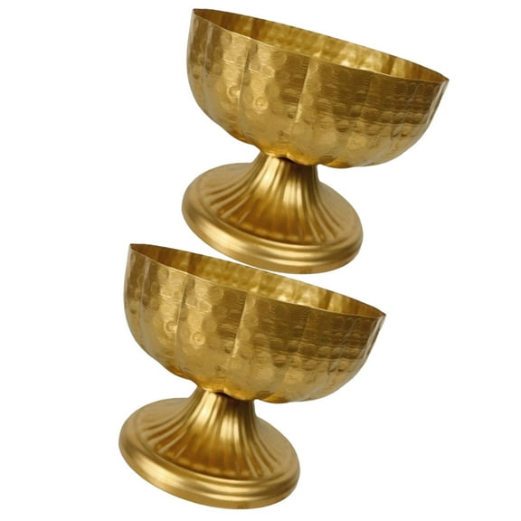 Stylish Flower Vases for Tabletops Set of 2 Small Iron Compote Bowls with Elegant Charm for Wedding Supplies and Event