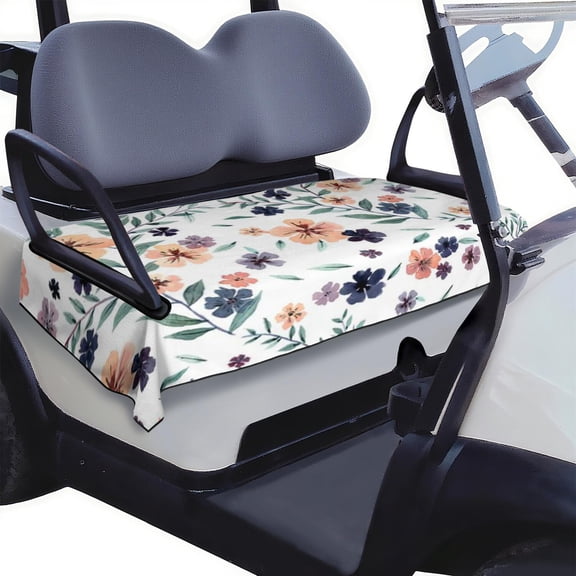 Stylish Flowers Accent 51x31 Golf Cart Front Seat Cover, Protects Bench Seats on Golf Carts, Utility Vehicles, and Neighborhood Transports