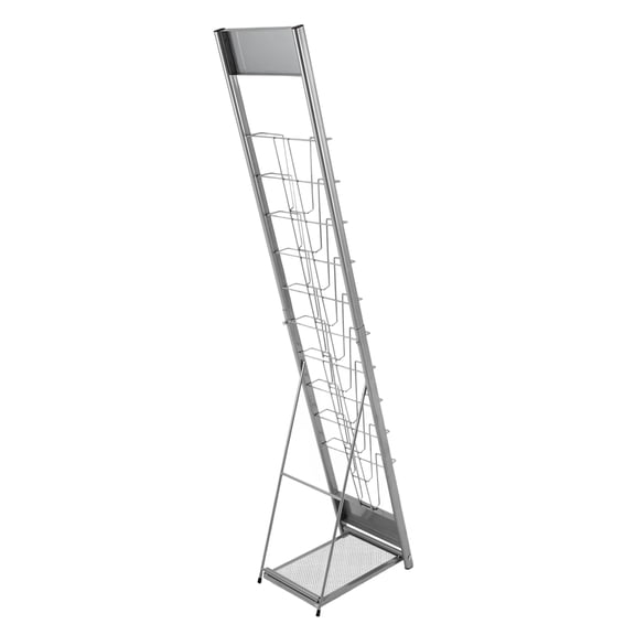 Stylish Foldable Magazine Rack, 10-Tier Storage, 110.23 lbs Capacity, Durable Iron, Space-Saving, Breathable Tray, Easy to Clean and Maintain