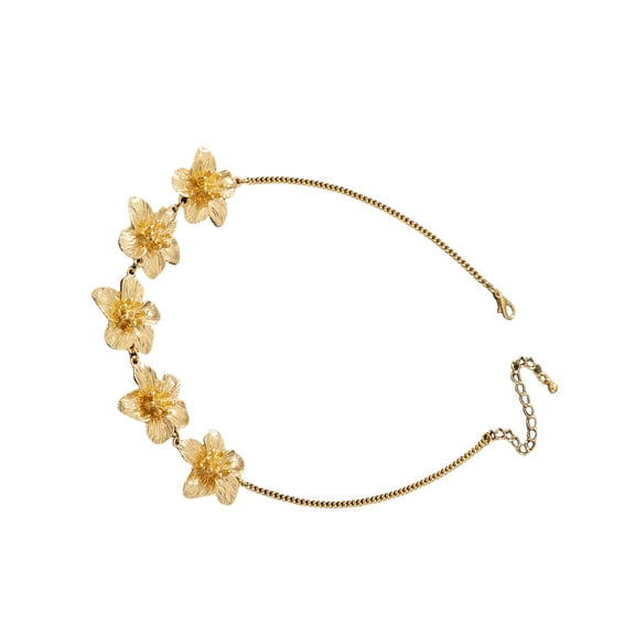 Stylish Folded Floral Chain Lightweight Design Multiple Sizes Alloy Accessory