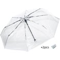 thumbnail image 1 of Stylish Folding Umbrella Collection, totes Adult Clear Bubble Umbrella with Dome Canopy and Lightweight Wind and Rain Protection and 2 pcs yellow reusable portable raincoats, 1 of 13