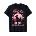 thumbnail image 1 of Stylish Fox Spirit Animal T-Shirt with Decorative Pink and White Accents for Nature Lovers, 1 of 5