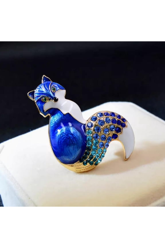 Stylish Foxes Brooch Cartoon Animal Lapel Pins Luxury Corsage For Women Versatile Shiny Corsage Clothing Accessories Gifts