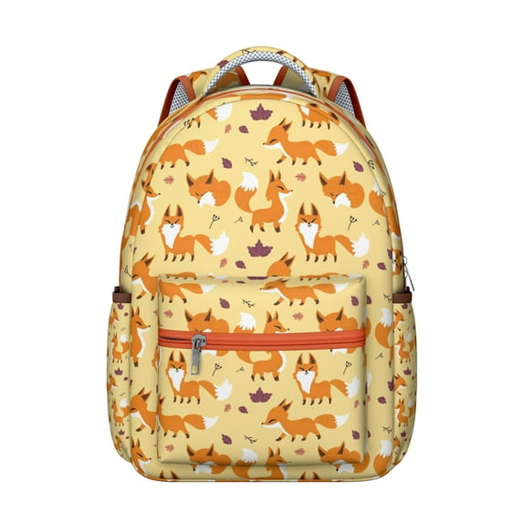 Stylish Foxy Night Sky Print Waterproof Backpack - Ergonomic Laptop Bookbag with Breathable Mesh, Spacious Compartments & Fluffy Tree Design for Students