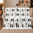 thumbnail image 1 of Stylish French Bulldog Faces Geometric Pattern, Playful Pet Portrait Pattern, Warm Flannel Blanket for Living Room and Bedroom, Dog Lovers Just Because Gift, Pet Lover Home Decor, 1 of 9