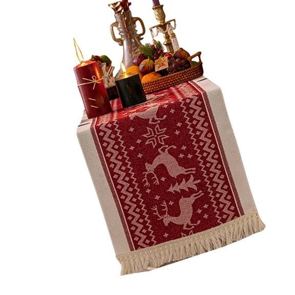 Stylish Fringed Tablecloth for 6 8 Seater Tables Breathable Linen Cotton Fabric Fade Easy Caring