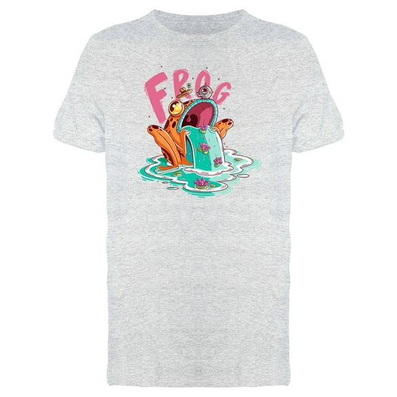 Stylish Frog With Bird Cartoon Tee Men's -Image by Shutterstock