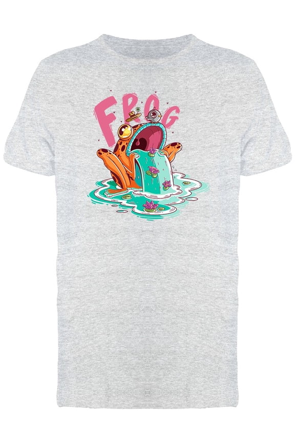 Stylish Frog With Bird Cartoon Tee Men's -Image by Shutterstock