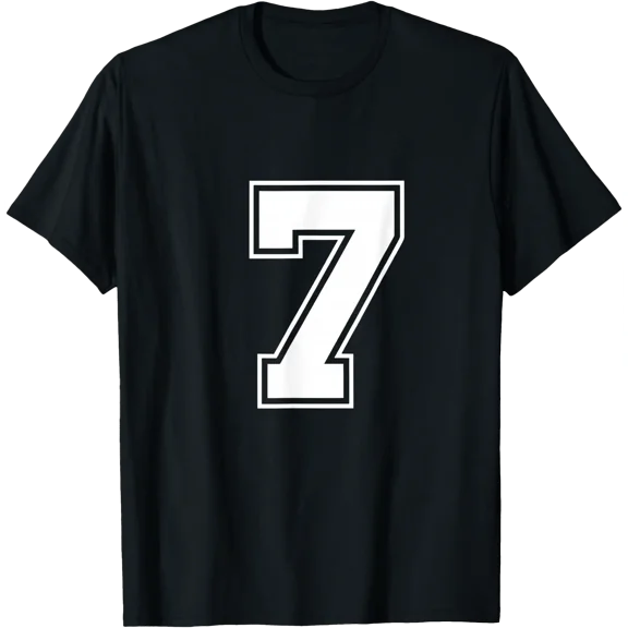 Stylish Fun Meme Design T-Shirt with Bold Number 7 for Casual Wear