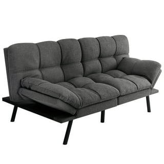 Black on sale vinyl futon