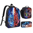 thumbnail image 1 of Stylish Galactic Saga Graphic 3Pcs Backpack, Durable Oxford Cloth Casual Travel Bag, 17", 1 of 6