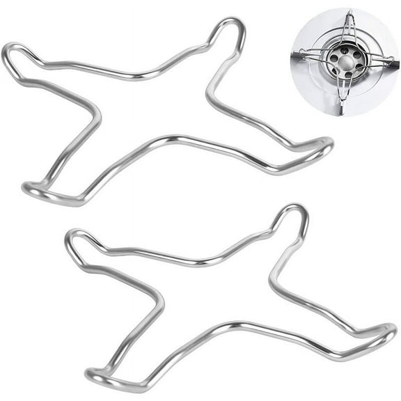 Stylish Gas Stove Accessory, Chrome Finish, No Assembly Required, Suitable for All Cooktops, Compact Design, Enhances Cooking Efficiency, Set of 2, German Craftsmanship