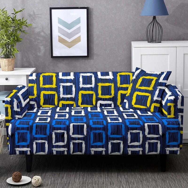 Stylish Geometric Design Sofa Cover 1/2/3/4 Seater Non Slip Slipcover