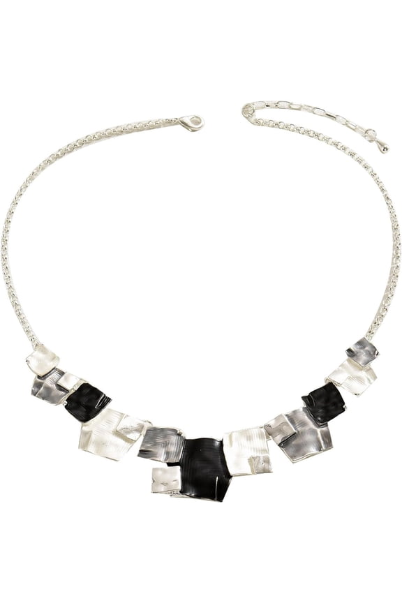 Stylish Geometric Pro Square Pendant Necklace Square Collarbone Chain Distinguished Necklace Alloy Texture For Women Geometric Chain For Women[y419]