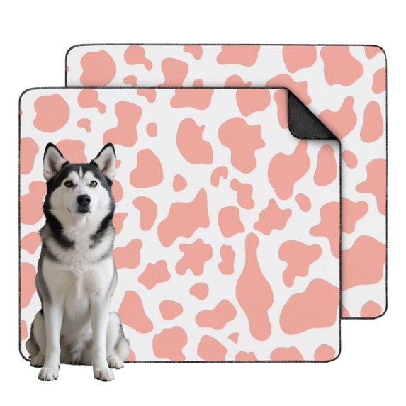 Stylish Geometric Washable Pee Pads for Dogs, 35"x41" Reusable Potty Pad with Leak-Proof Barrier, Non-Slip Crate Mat.(Texture/leopard /Geometry, 24" x35" )