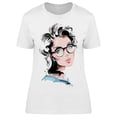 thumbnail image 1 of Stylish Girl With Glasses T-Shirt Women -Image by Shutterstock, Female XX-Large, 1 of 2