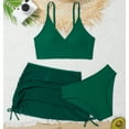 thumbnail image 1 of Stylish Girls 3 Piece Swimsuit Set Bikini with Wrap and Ruched Cover Up Skirt for Beach Pool, 1 of 6