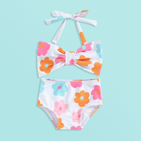Stylish Girls Bikini Set Featuring Adjustable Front Bow Design for Youth Teen Summer Beach and Pool Activities