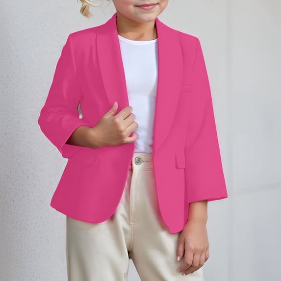 Stylish Girls Casual Jacket Trendy Outerwear for Kids Suit for Girls Versatile Kids Coat Comfortable Everyday Outerwear for Young Girls