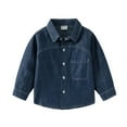 thumbnail image 1 of Stylish Girls Denim Jacket Long Sleeve Shirt Top for Toddler Kids Casual Outerwear Comfortable Loose Fit Spring Fall Fashion Outerwear, 1 of 9