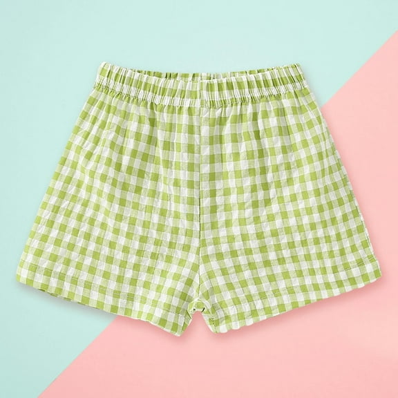 Stylish Girls Summer Shorts Lightweight Plaid Casual Trousers for Outdoor Play and Everyday Wear