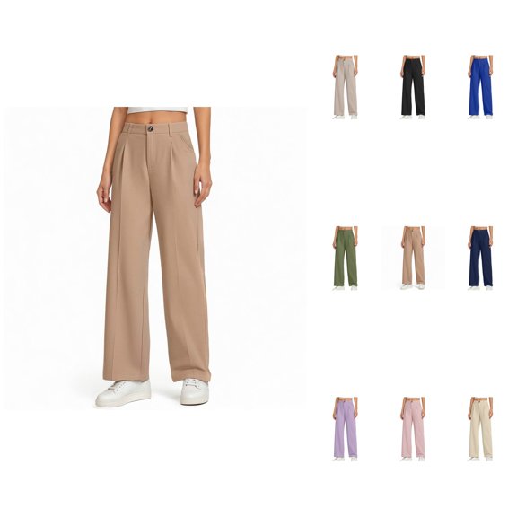 Stylish Girls Wide Leg Dress Pants, Preppy School Uniform Trousers, Comfortable Everyday Wear, Sizes 7-14 Years