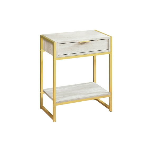 Stylish Gold & Marble Accent Table for Living Room & Bedroom