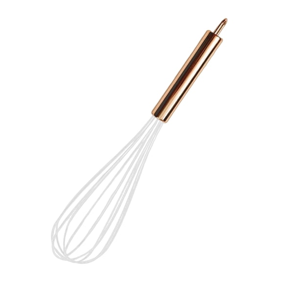 Stylish Gold Plate Kitchen Whisk Wire Whip Design For Effortless Blending Of Ingredients Hole Easy Storage