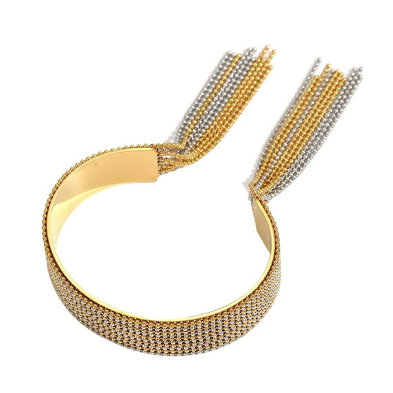 Stylish Golden Tassels Jewelry With 316L Stainless Steel Bracelet And Ring with Fringe Pendant for Trendsetters