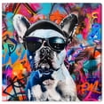 thumbnail image 1 of Stylish Graffiti Frenchie Canvas Graffiti Art by Art Remedy, Gallery Wrapped, 30" x 30", 1 of 7
